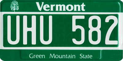 VT license plate UHU582