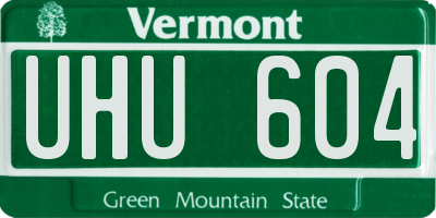 VT license plate UHU604
