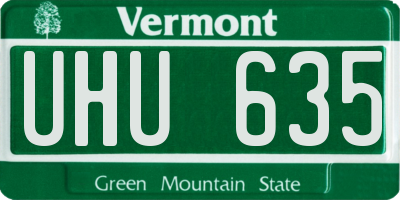 VT license plate UHU635