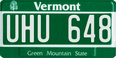VT license plate UHU648