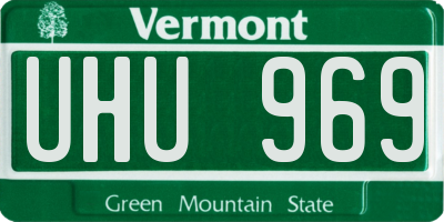 VT license plate UHU969