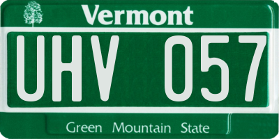 VT license plate UHV057