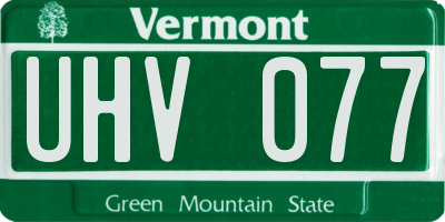 VT license plate UHV077