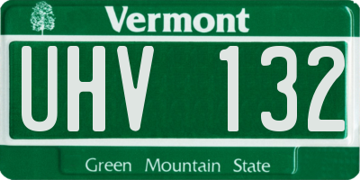 VT license plate UHV132