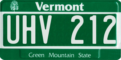 VT license plate UHV212