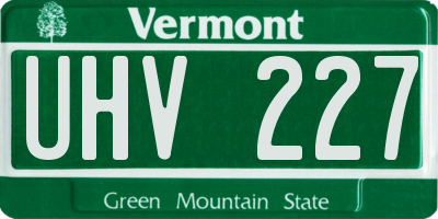 VT license plate UHV227