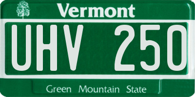 VT license plate UHV250