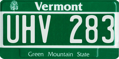 VT license plate UHV283