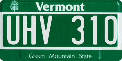 VT license plate UHV310