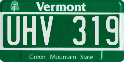 VT license plate UHV319