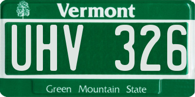 VT license plate UHV326