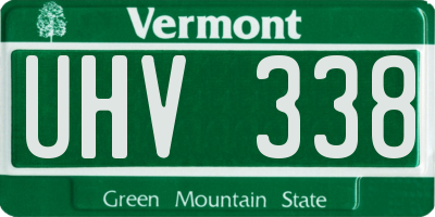 VT license plate UHV338