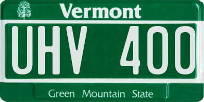 VT license plate UHV400