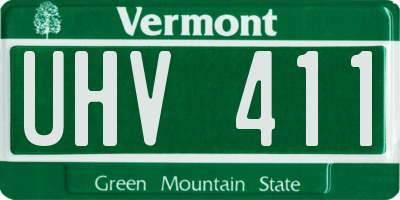 VT license plate UHV411