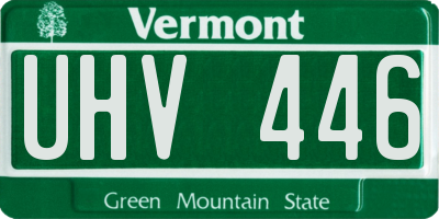 VT license plate UHV446
