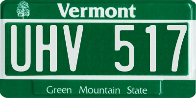 VT license plate UHV517