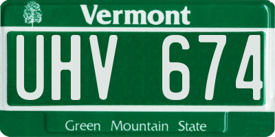 VT license plate UHV674