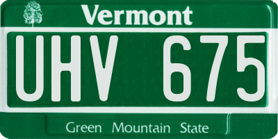VT license plate UHV675