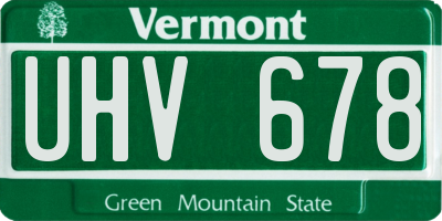 VT license plate UHV678