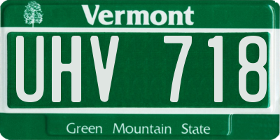 VT license plate UHV718