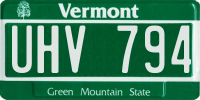 VT license plate UHV794