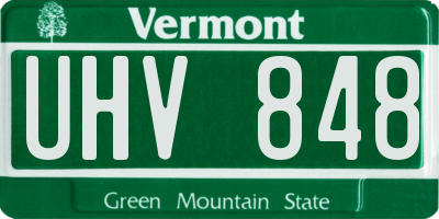 VT license plate UHV848