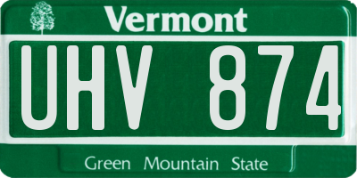 VT license plate UHV874