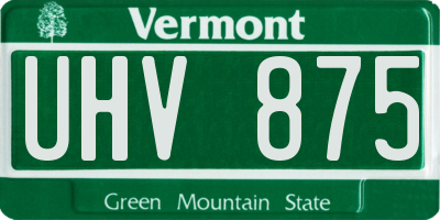 VT license plate UHV875