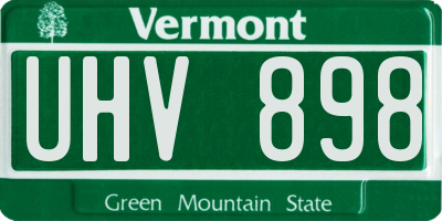 VT license plate UHV898