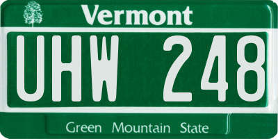 VT license plate UHW248