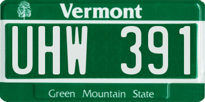 VT license plate UHW391