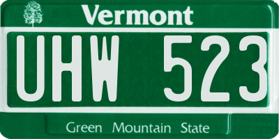 VT license plate UHW523