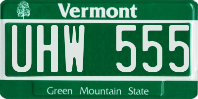 VT license plate UHW555