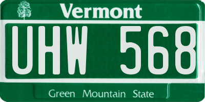 VT license plate UHW568