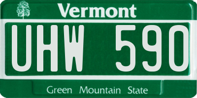 VT license plate UHW590