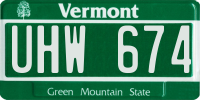 VT license plate UHW674