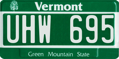 VT license plate UHW695