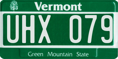 VT license plate UHX079
