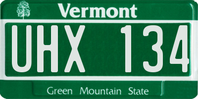 VT license plate UHX134