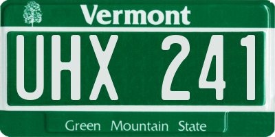 VT license plate UHX241