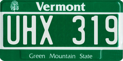 VT license plate UHX319