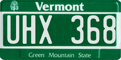 VT license plate UHX368