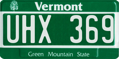 VT license plate UHX369