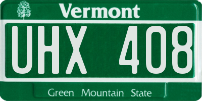 VT license plate UHX408