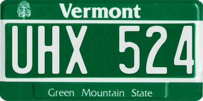 VT license plate UHX524