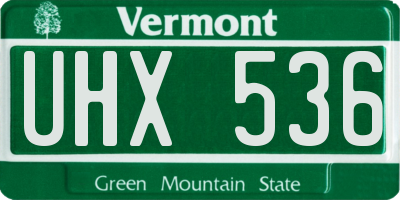 VT license plate UHX536