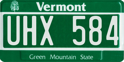 VT license plate UHX584
