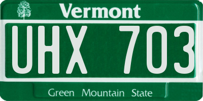 VT license plate UHX703