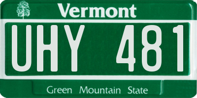 VT license plate UHY481