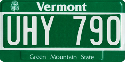 VT license plate UHY790